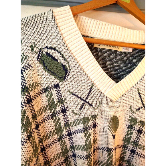 Waterfront Workshop Men’s Sweater – Beige, Size L – Golf Club & Bag Design - Picture 6 of 7